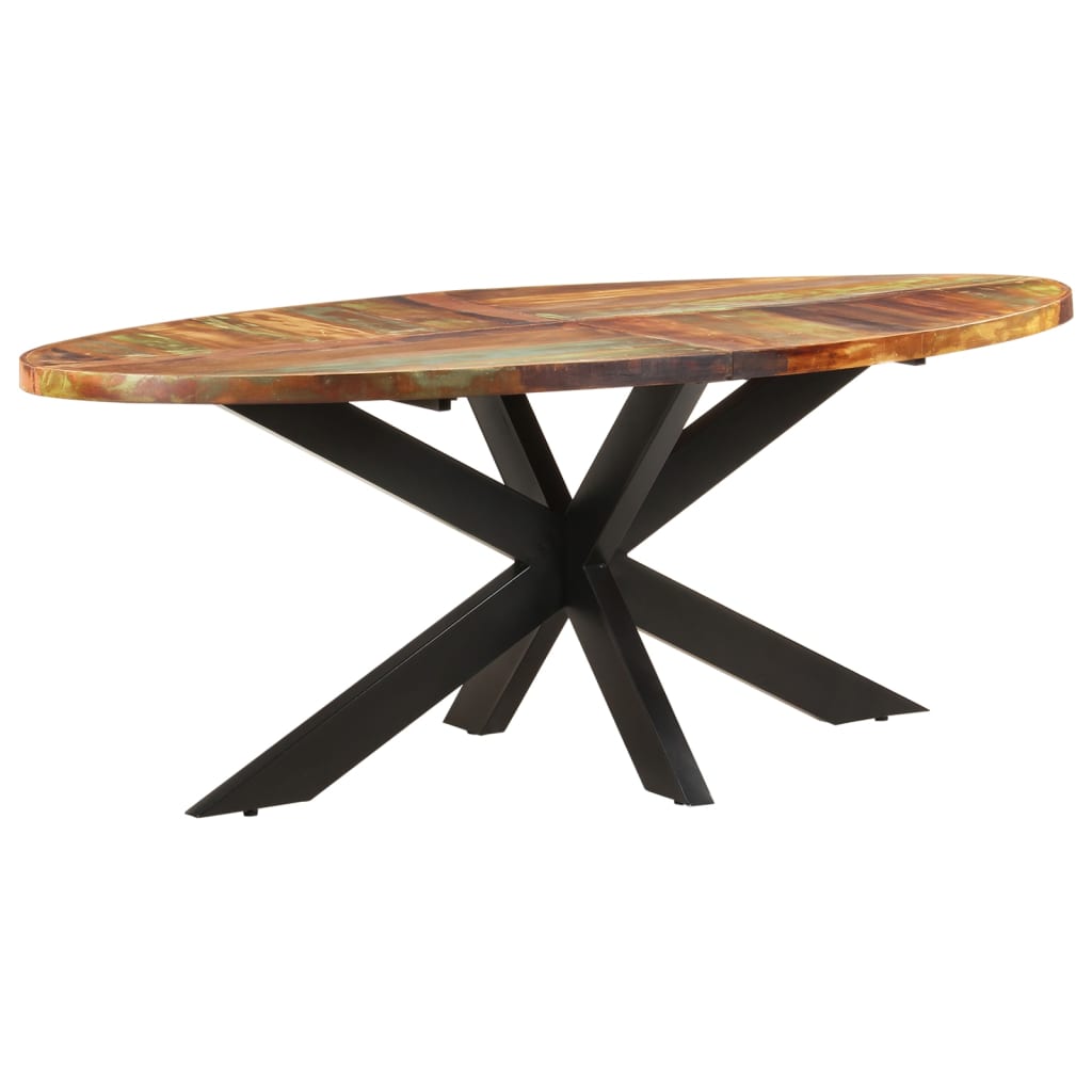 vidaXL Dining Table Oval 200x100x75 cm Solid Reclaimed Wood