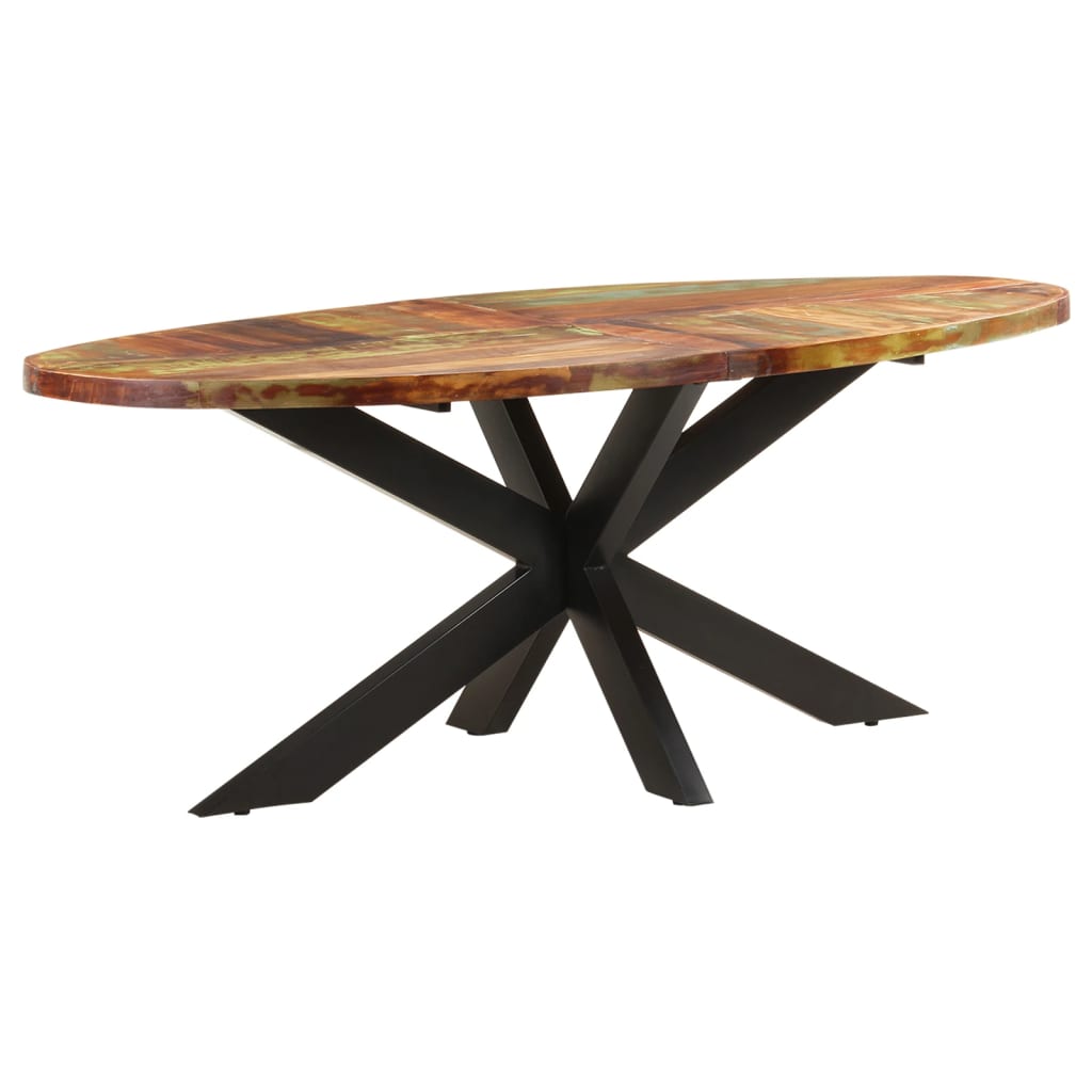 vidaXL Dining Table Oval 200x100x75 cm Solid Reclaimed Wood