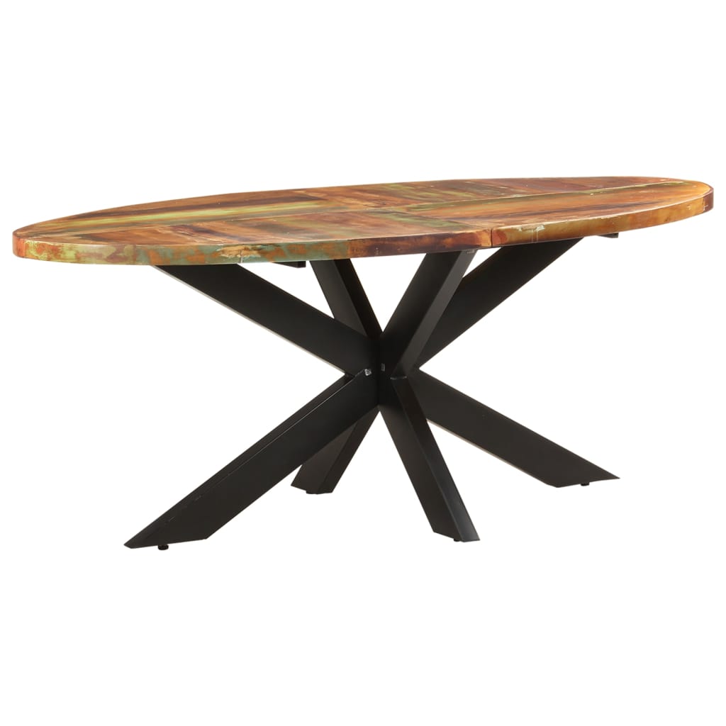 vidaXL Dining Table Oval 200x100x75 cm Solid Reclaimed Wood