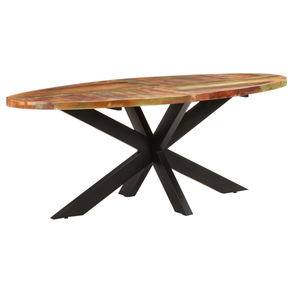 vidaXL Dining Table Oval 200x100x75 cm Solid Reclaimed Wood