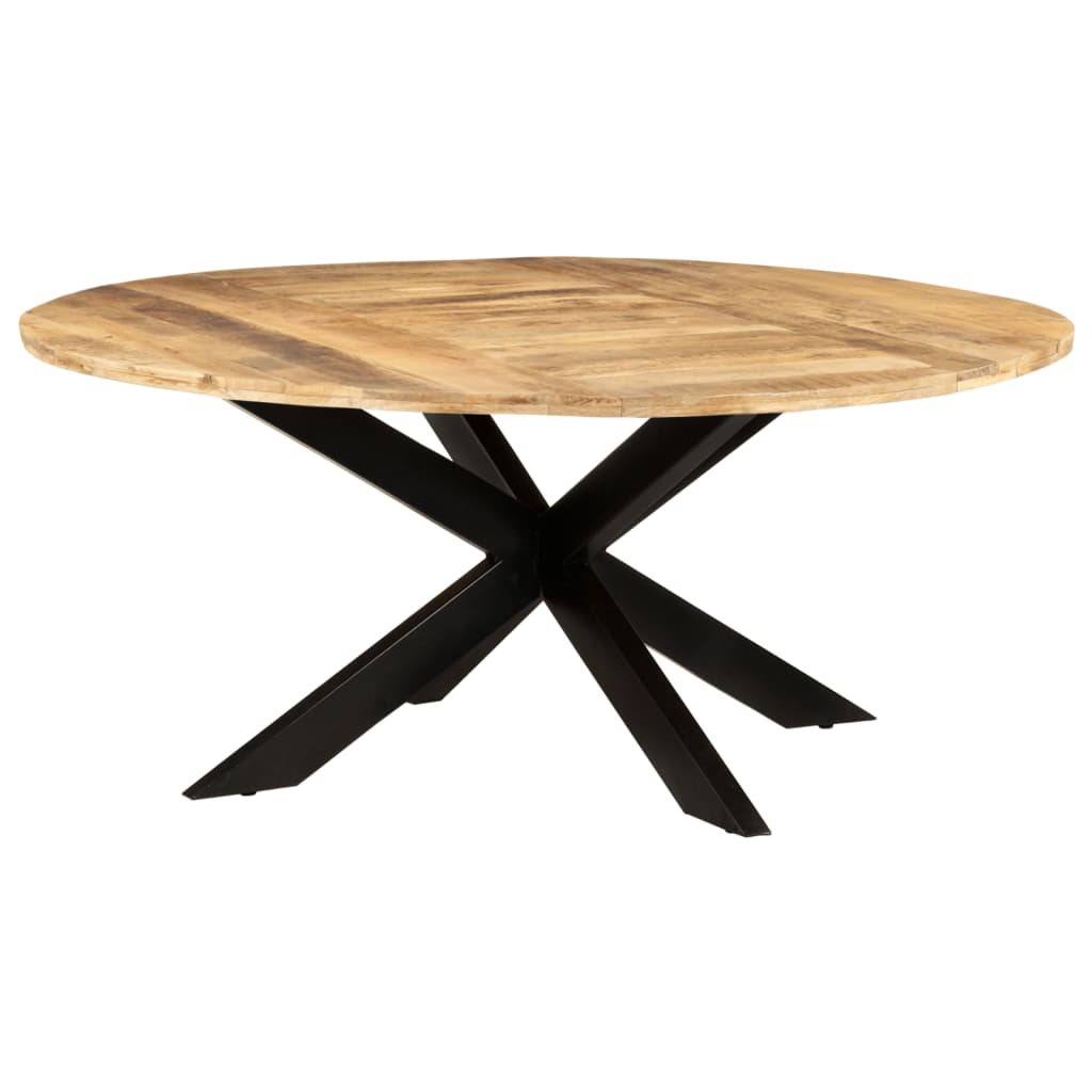 321684 vidaXL Dining Table Round 175x75 cm Rough Mango Wood