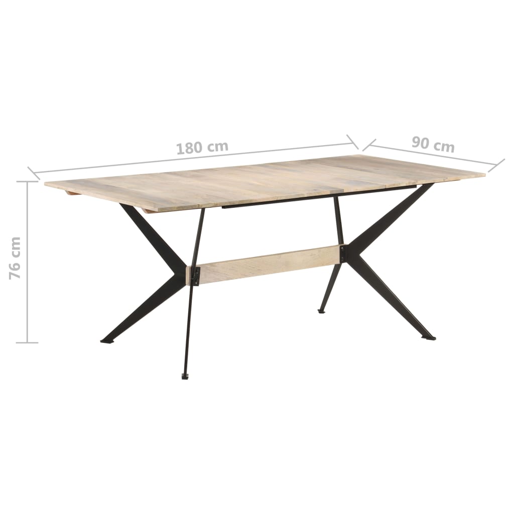 vidaXL Dining Table 180x90x76 cm Solid Mango Wood