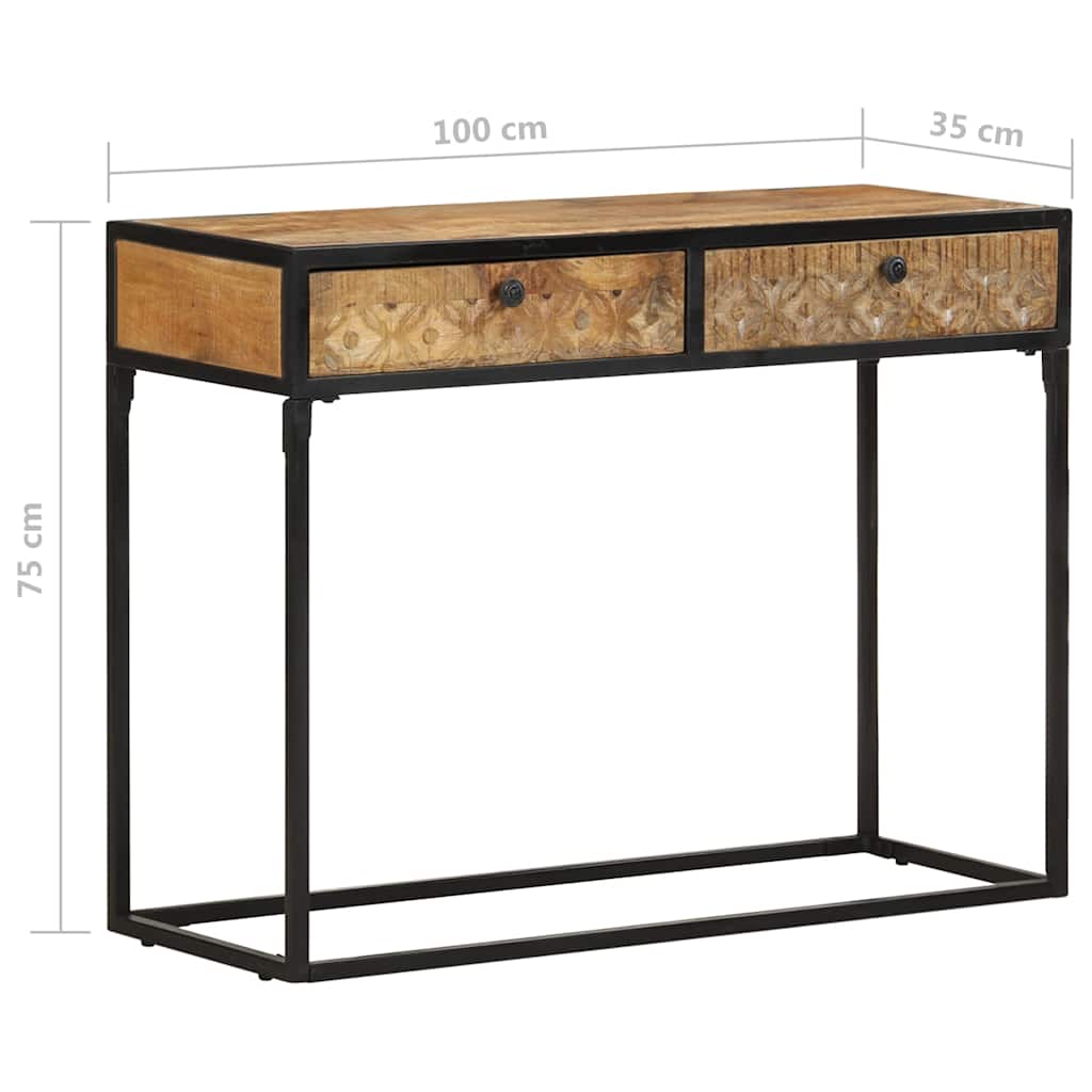 321713 vidaXL Console Table 100x35x75 cm Solid Mango Wood