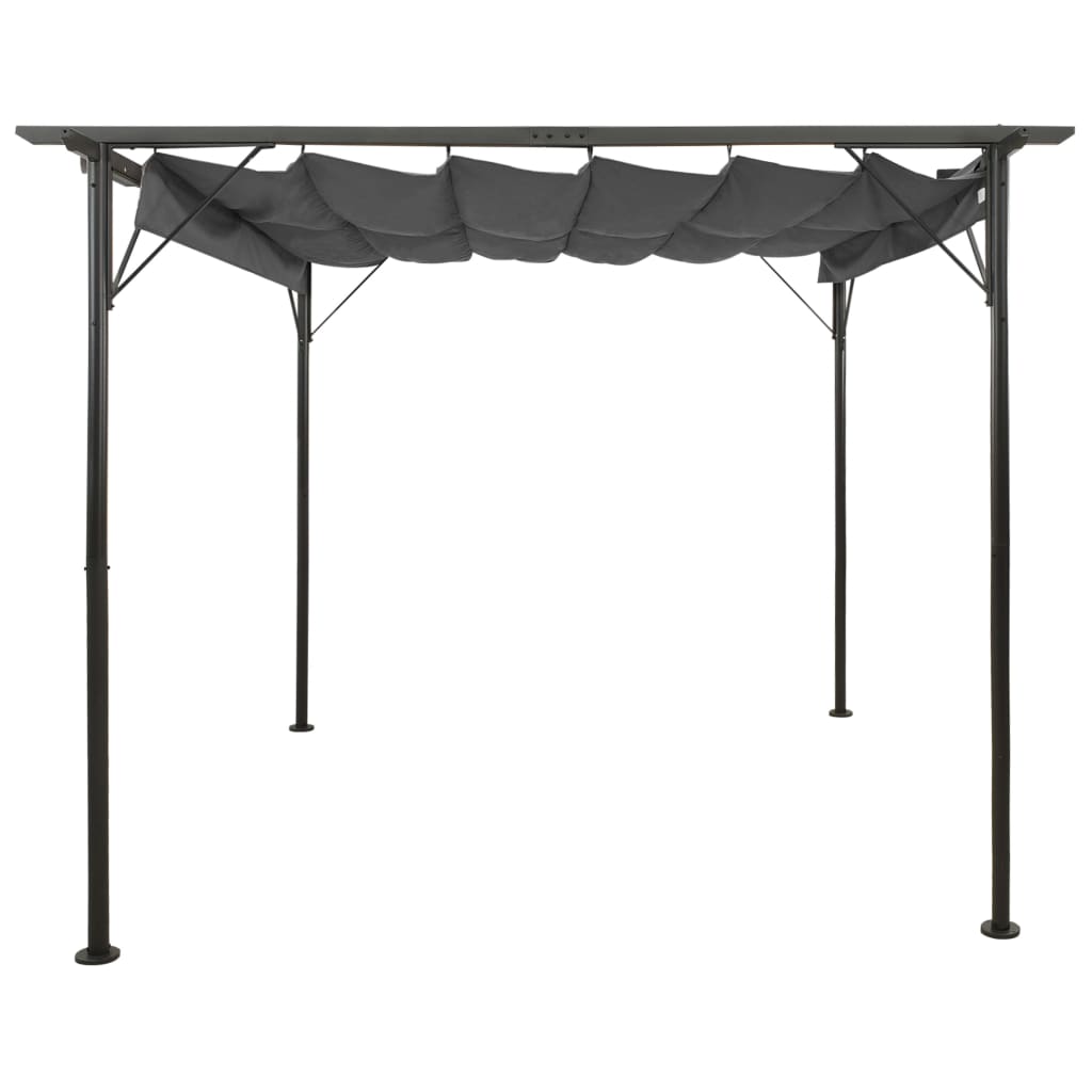 vidaXL Pergola with Retractable Roof Anthracite 3x3 m Steel 180 g/m²