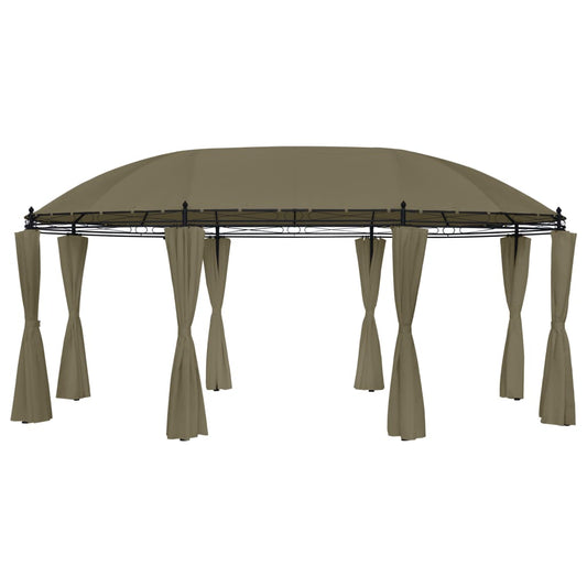 vidaXL Gazebo with Curtains 520x349x255 cm Taupe 180 g/m²