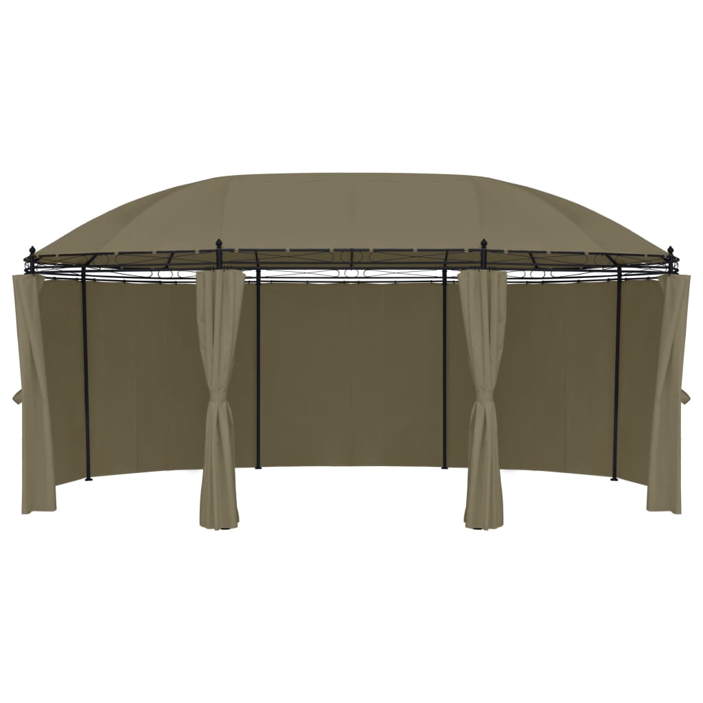 vidaXL Gazebo with Curtains 520x349x255 cm Taupe 180 g/m²