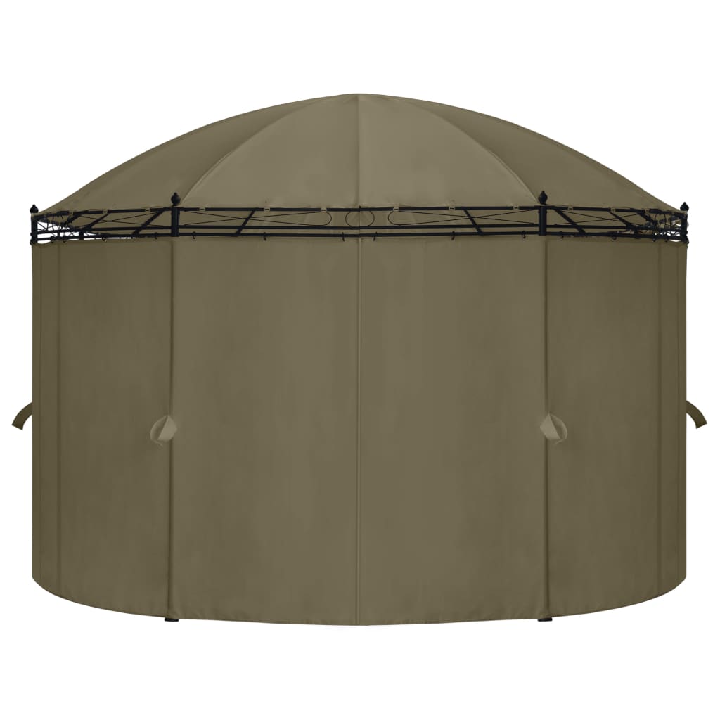 vidaXL Gazebo with Curtains 520x349x255 cm Taupe 180 g/m²