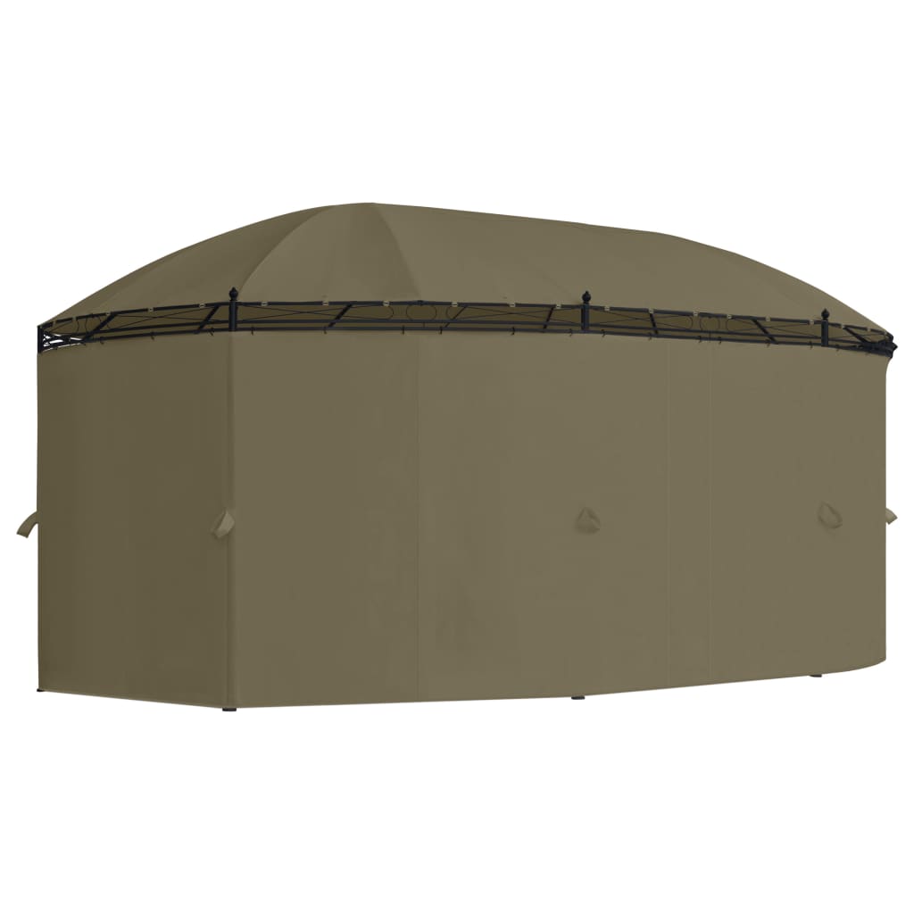 vidaXL Gazebo with Curtains 520x349x255 cm Taupe 180 g/m²