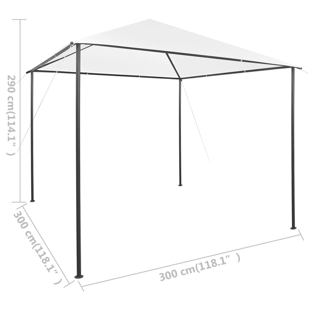 vidaXL Gazebo 3x3x2.9 m White 180 g/m²