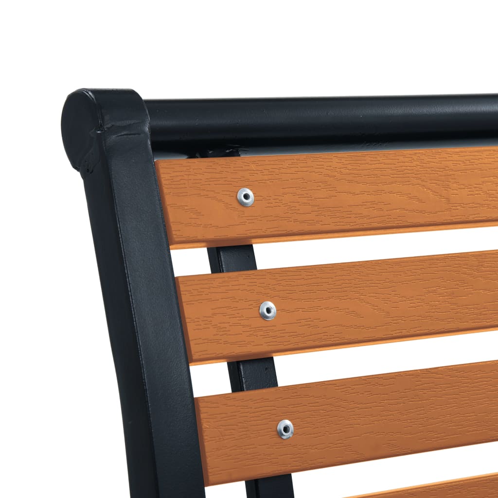 Garden Chair | Set of 2 | Black and Brown | Steel and WPC | Standard