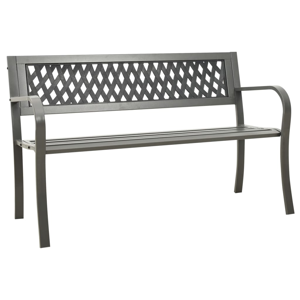 Garden Bench | Grey | Powder-coated steel, Plastic | Standard | Durable