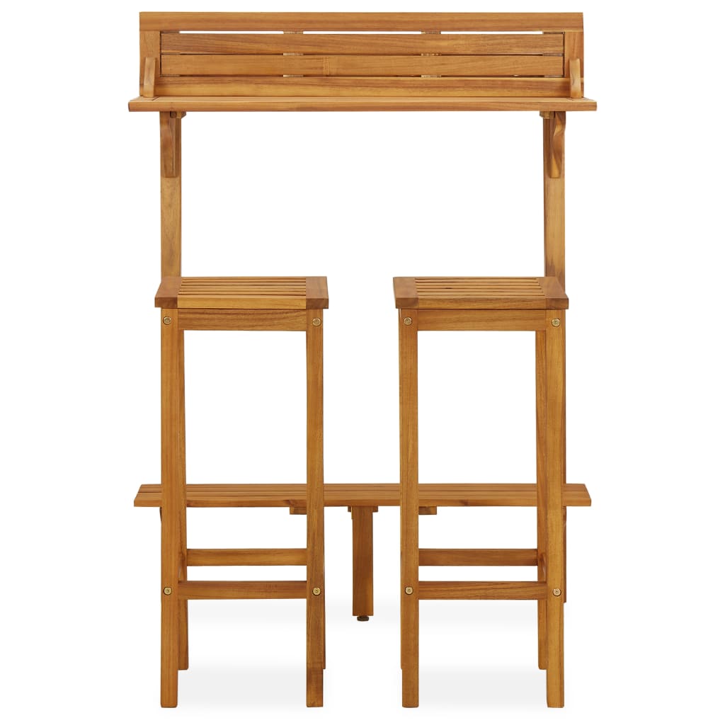 Balcony Bar Set | Natural wood | Solid acacia wood, metal | Standard