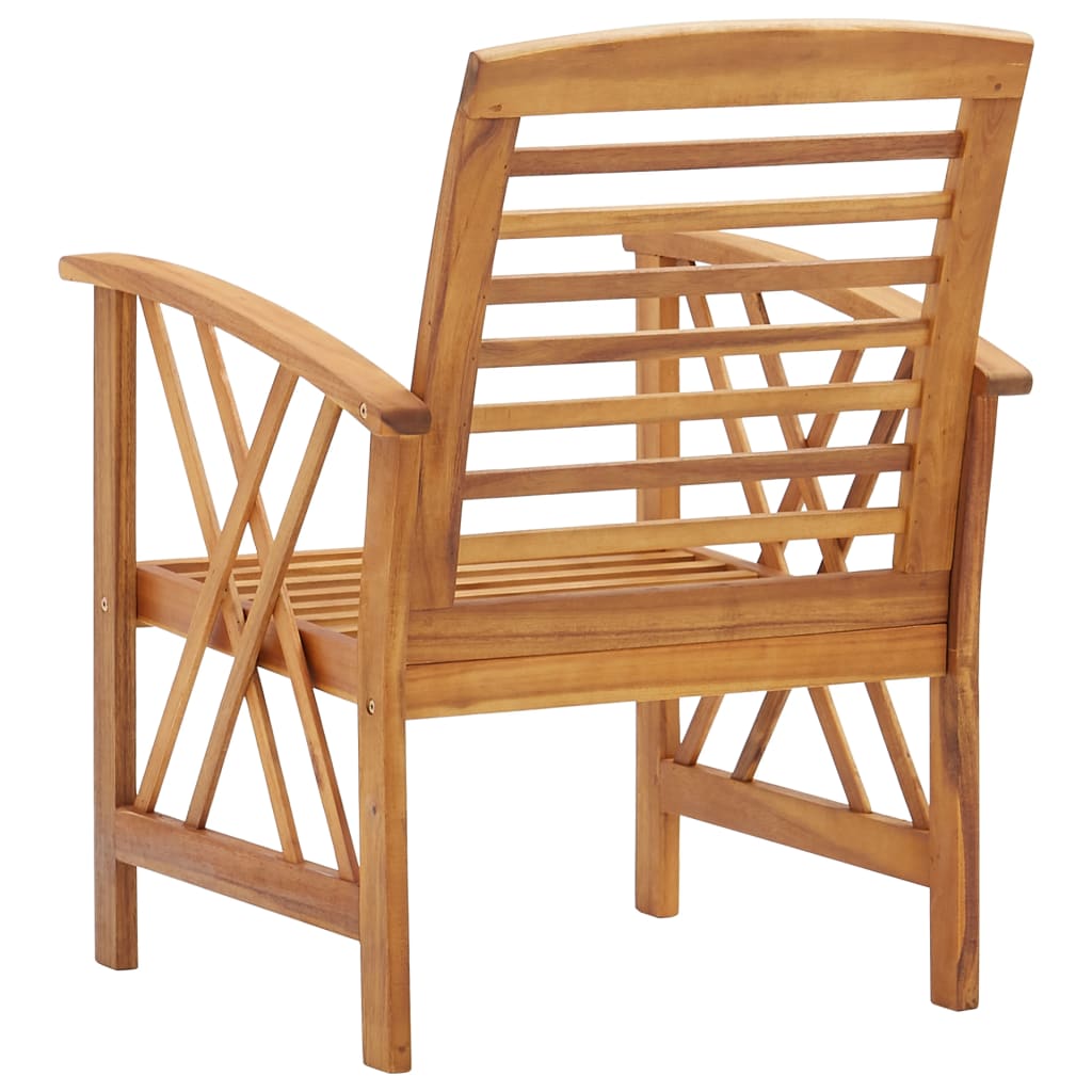 Garden Chair | Set of 2 | Natural Wood | Solid acacia wood | Standard