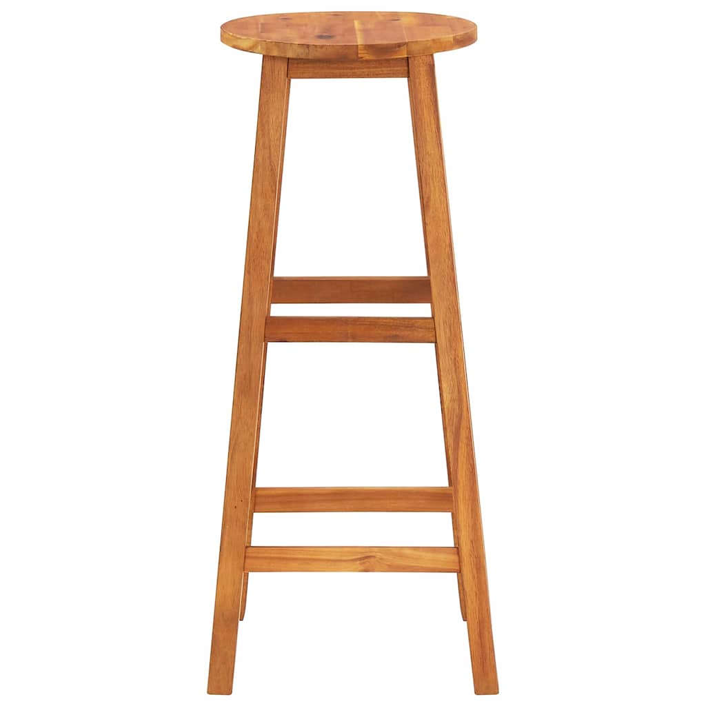 Bar Stool | Set of 6 | Solid acacia wood | Standard | Footrest