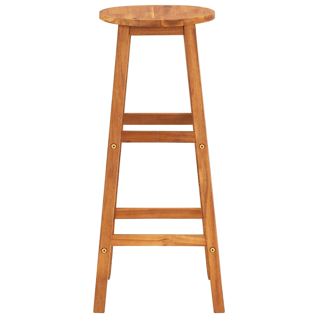 Bar Stool | Set of 6 | Solid acacia wood | Standard | Footrest