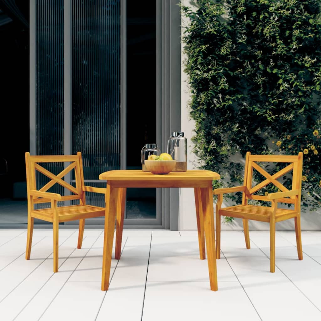 Garden Table | Natural Acacia | Solid Acacia wood | 85x85 cm | Durable