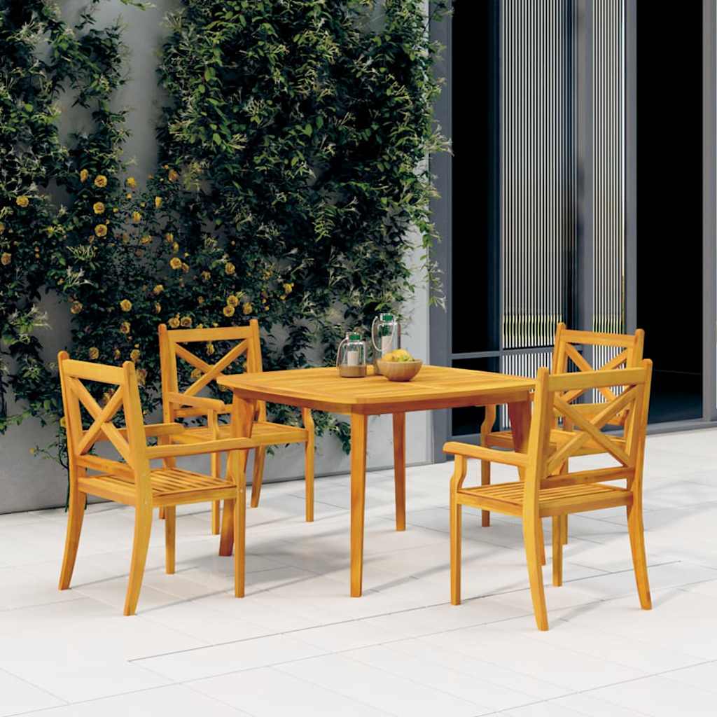 310302 vidaXL Garden Table 110x110x75 cm Solid Wood Acacia