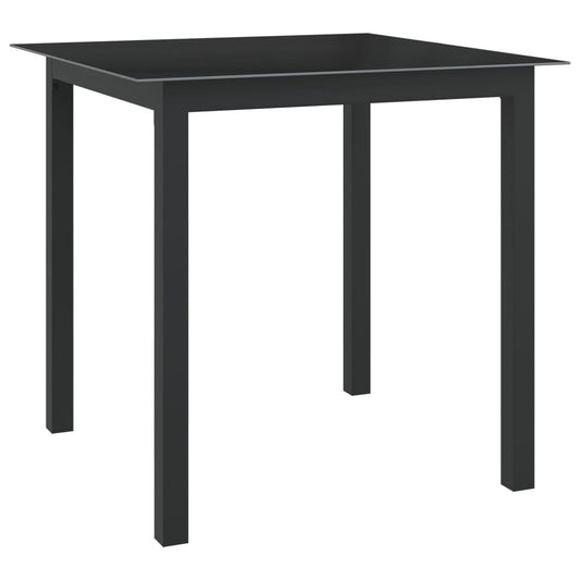 Garden Table | Black | Aluminium, Glass | Compact | Durable