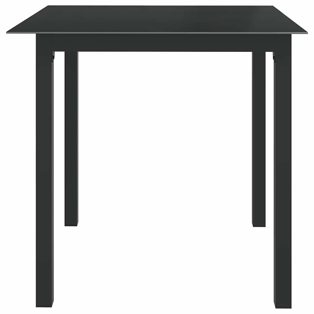 312200 vidaXL Garden Table Black 80x80x74 cm Aluminium and Glass