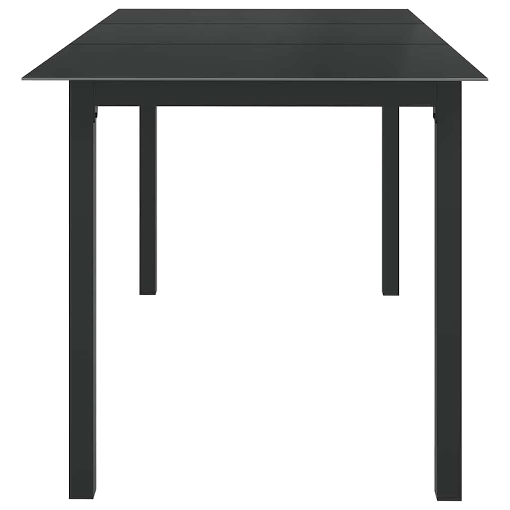 312201 vidaXL Garden Table Black 150x90x74 cm Aluminium and Glass