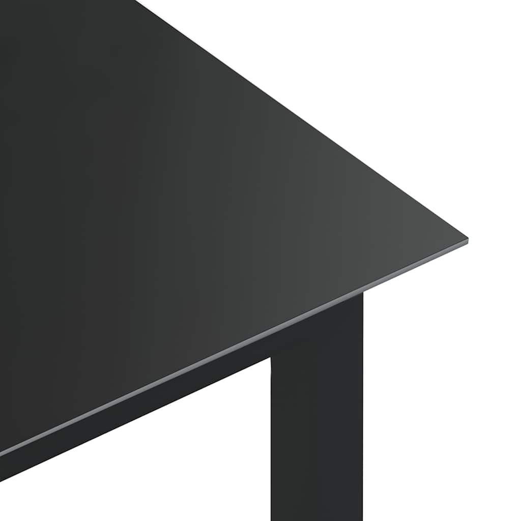 312202 vidaXL Garden Table Black 190x90x74 cm Aluminium and Glass