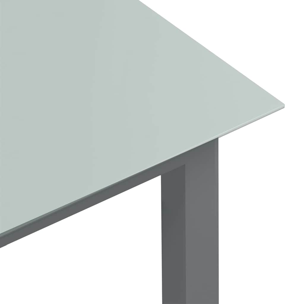312203 vidaXL Garden Table Light Grey 80x80x74 cm Aluminium and Glass
