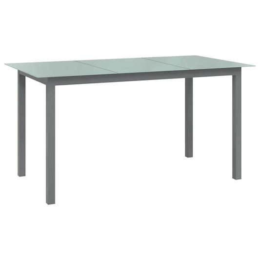 Garden Table | Light Grey | Aluminium and Glass | 150x90x74 cm | Durable
