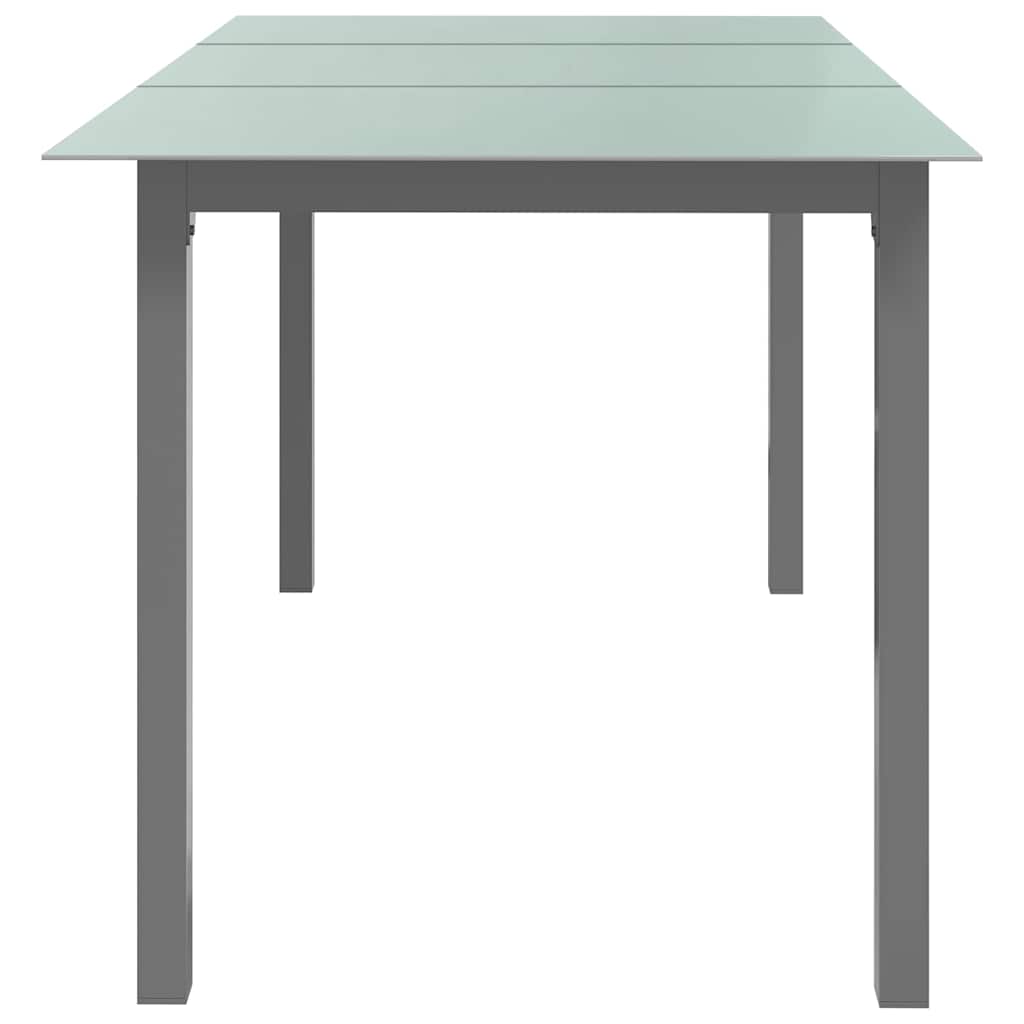 312204 vidaXL Garden Table Light Grey 150x90x74 cm Aluminium and Glass