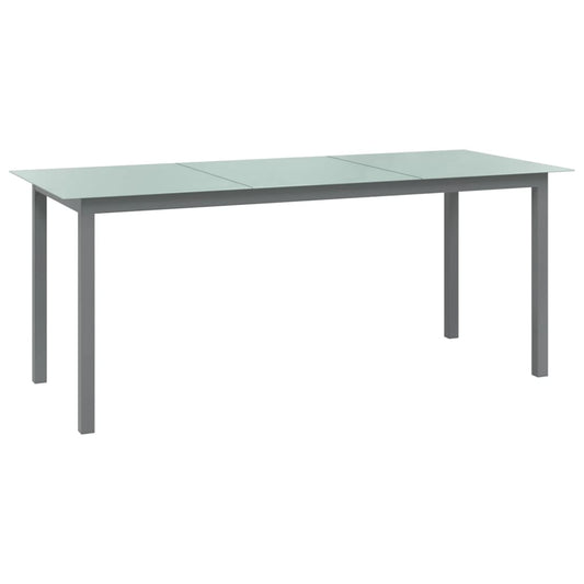 Garden Table | Light grey | Aluminium | 190 cm x 90 cm x 74 cm | Durable