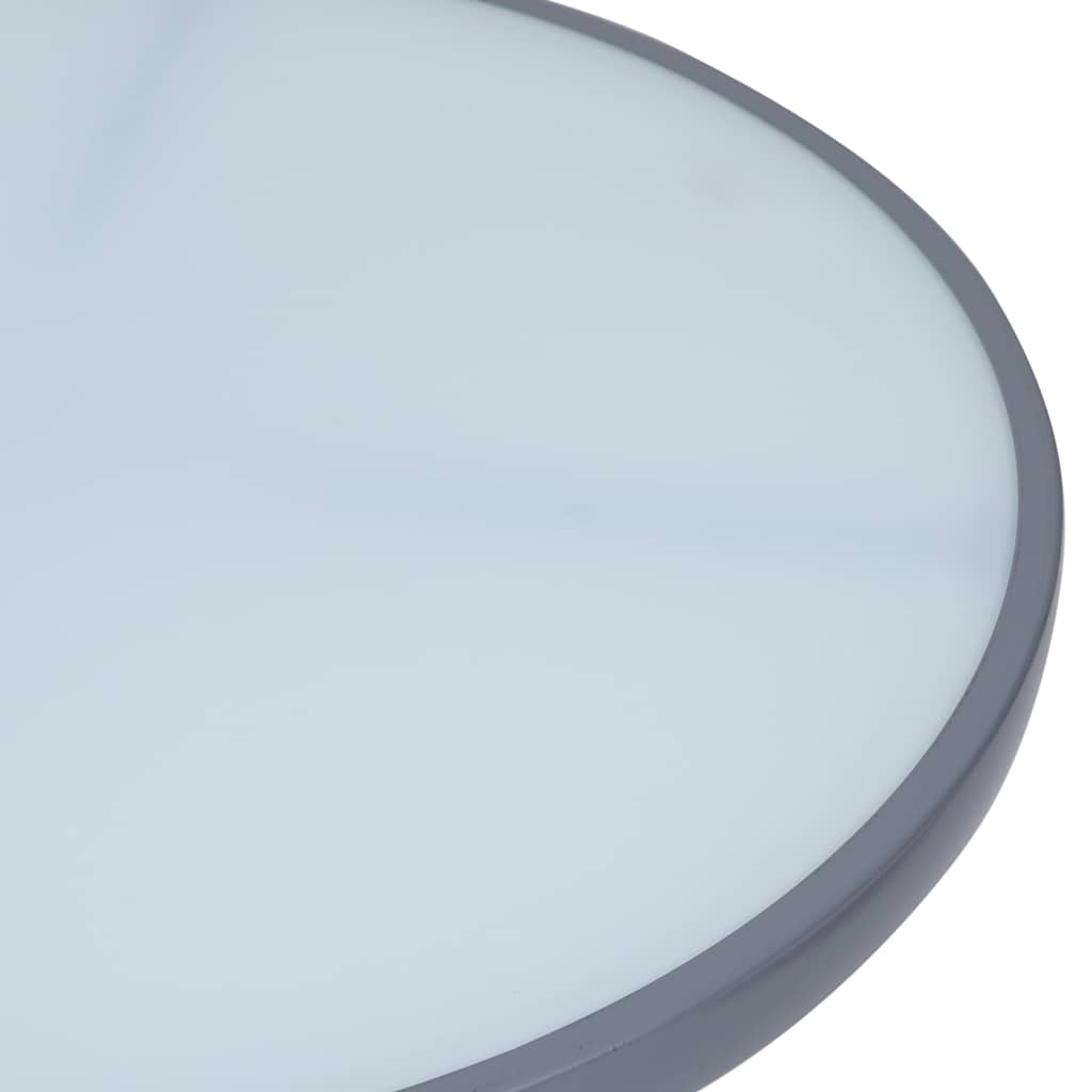 312215 vidaXL Garden Table Light Grey 80 cm Steel and Glass