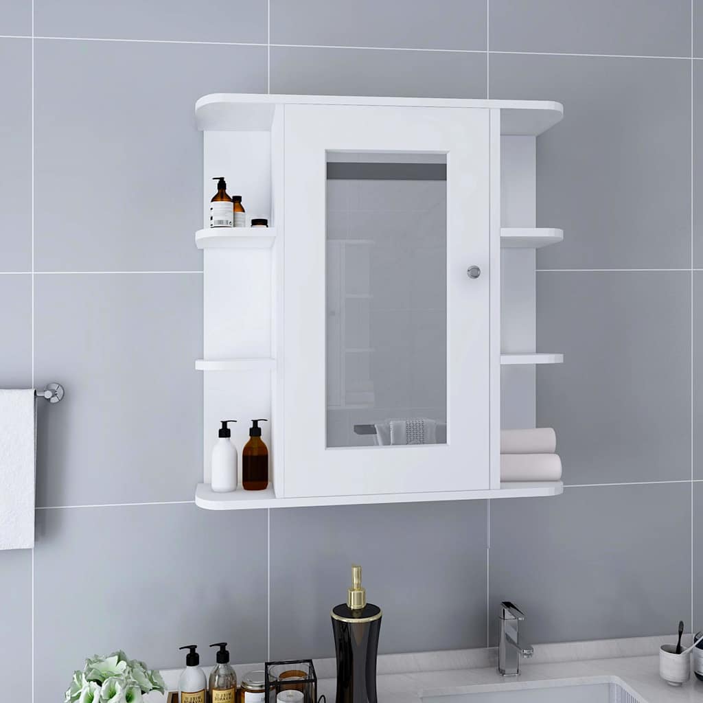 323601 vidaXL Bathroom Mirror Cabinet White 66x17x63 cm MDF