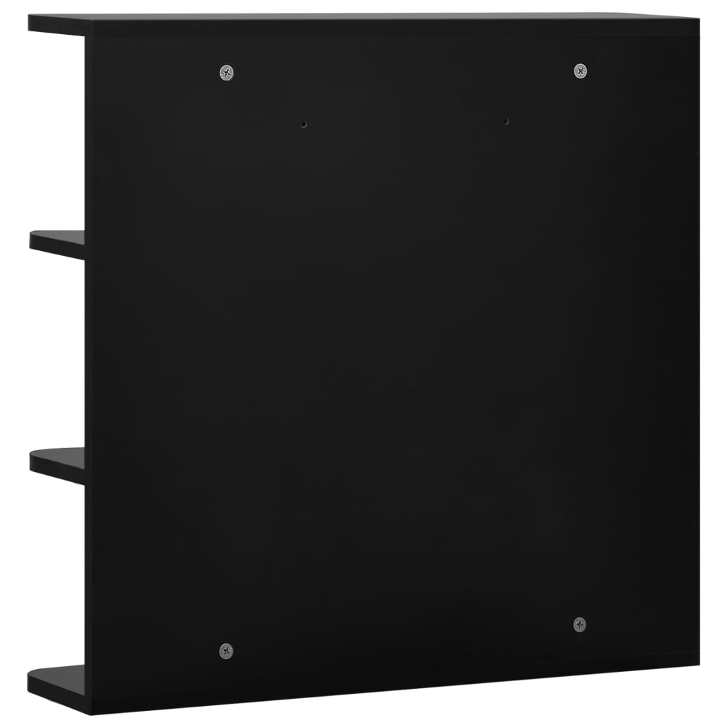 vidaXL Bathroom Mirror Cabinet Black 66x17x63 cm MDF