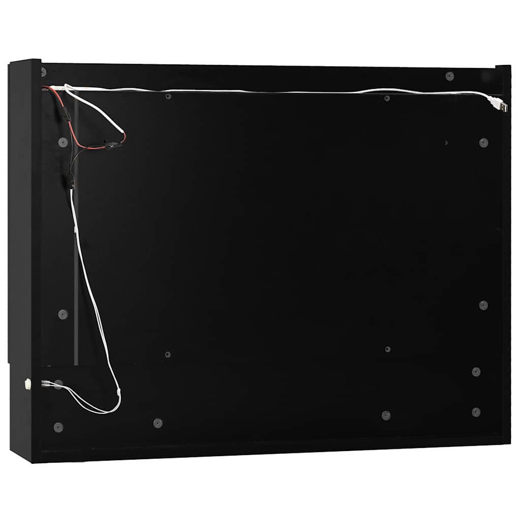 323605 vidaXL LED Bathroom Mirror Cabinet Black 80x15x60 cm MDF