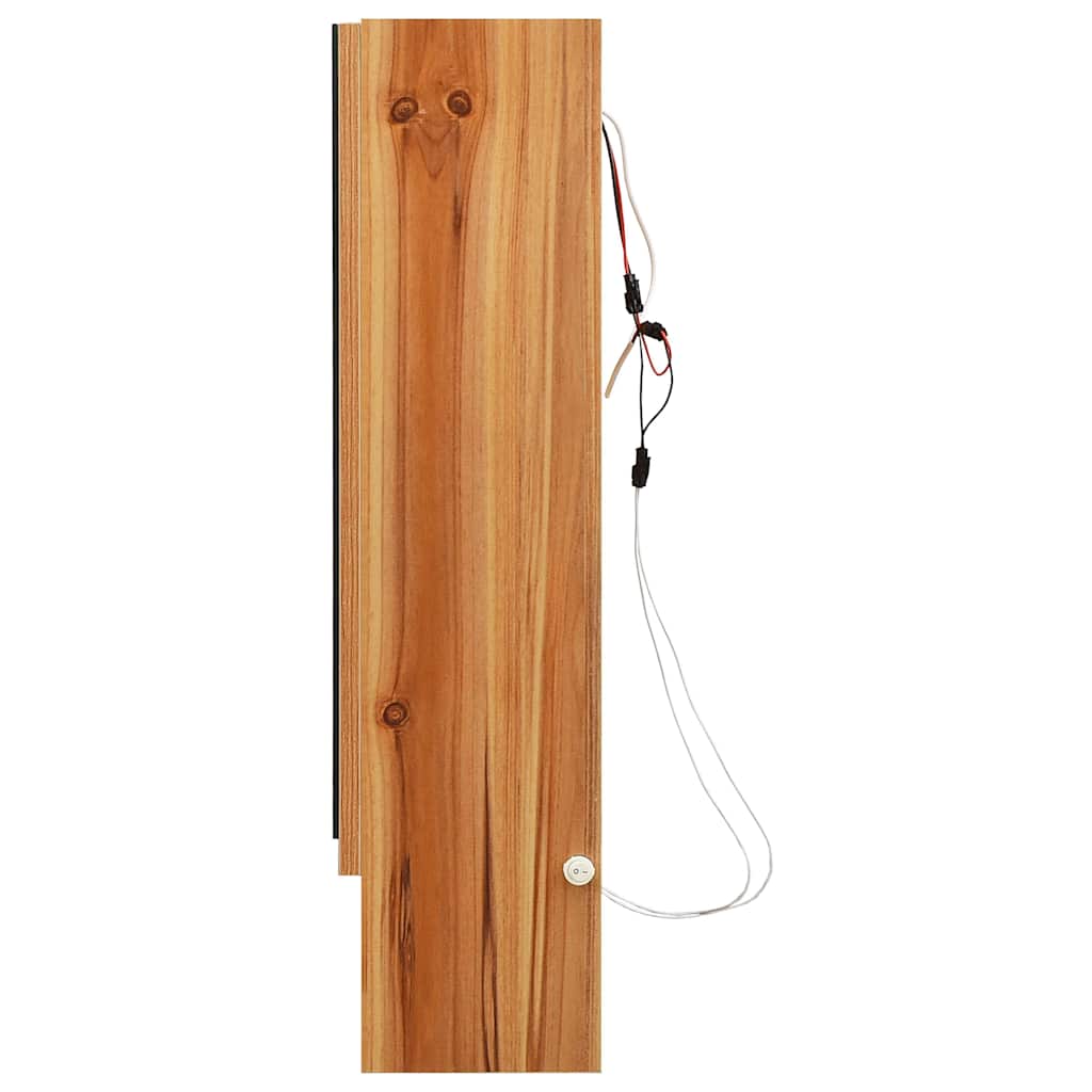 323606 vidaXL LED Bathroom Mirror Cabinet Oak 80x15x60 cm MDF