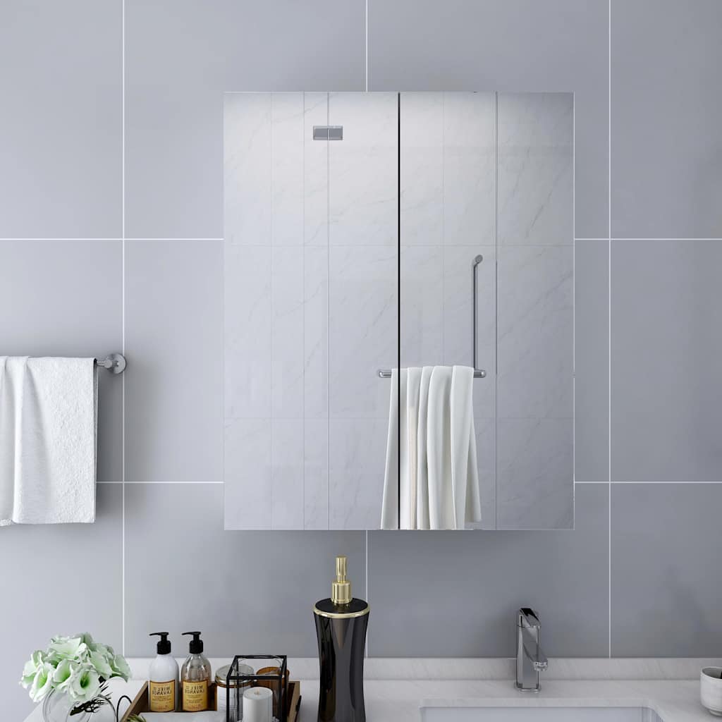 323607 vidaXL Bathroom Mirror Cabinet White 60x15x75 cm MDF