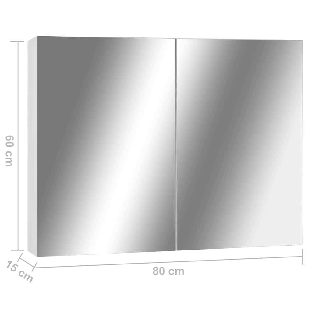 325186 vidaXL Bathroom Mirror Cabinet White 80x15x60 cm MDF