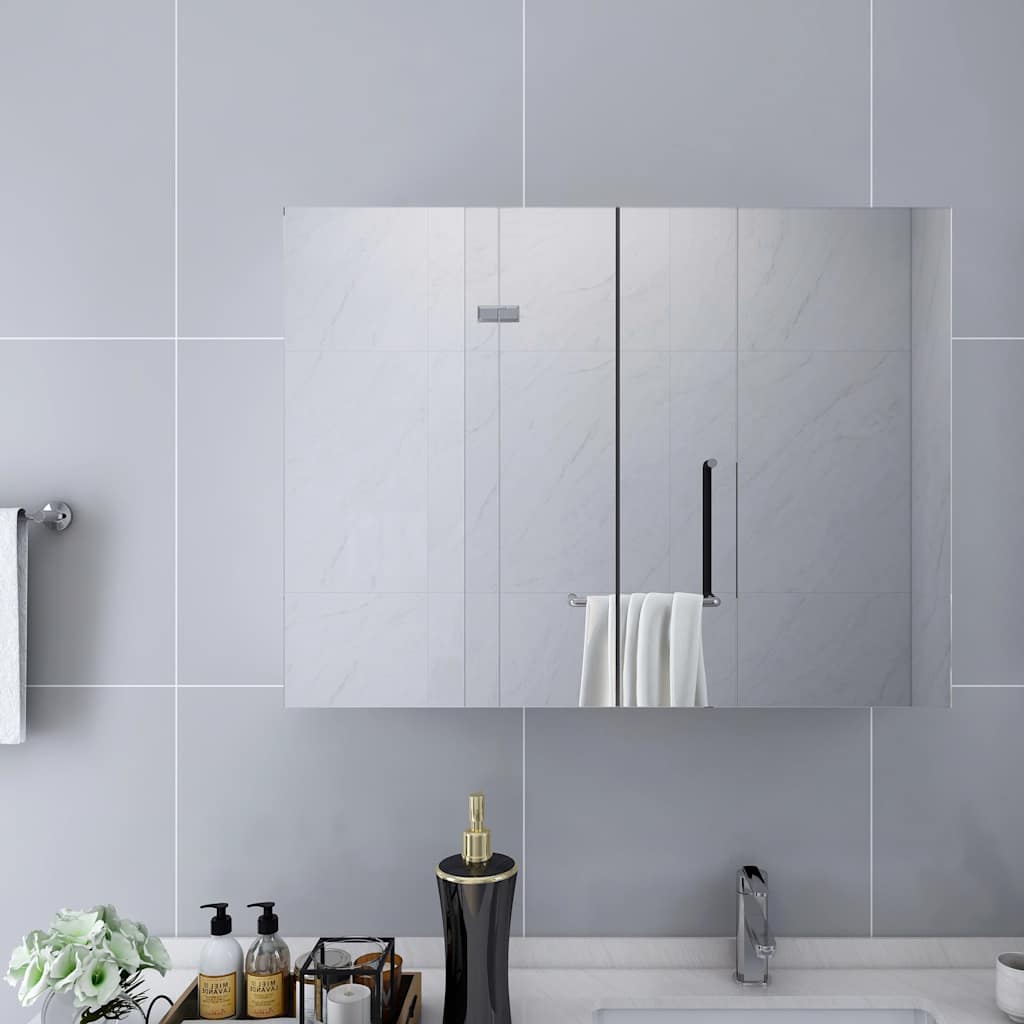 325186 vidaXL Bathroom Mirror Cabinet White 80x15x60 cm MDF