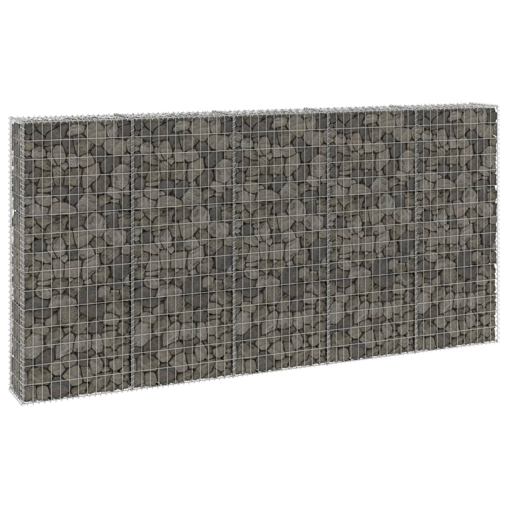 vidaXL Gabion Wall with Covers Galvanised Steel 300x30x150 cm