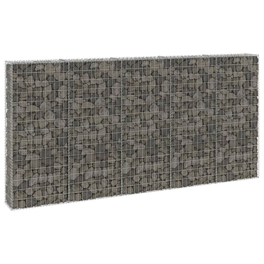 vidaXL Gabion Wall with Covers Galvanised Steel 300x30x150 cm