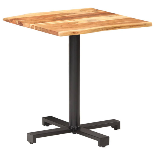 vidaXL Bistro Table with Live Edges 70x70x75 cm Solid Acacia Wood