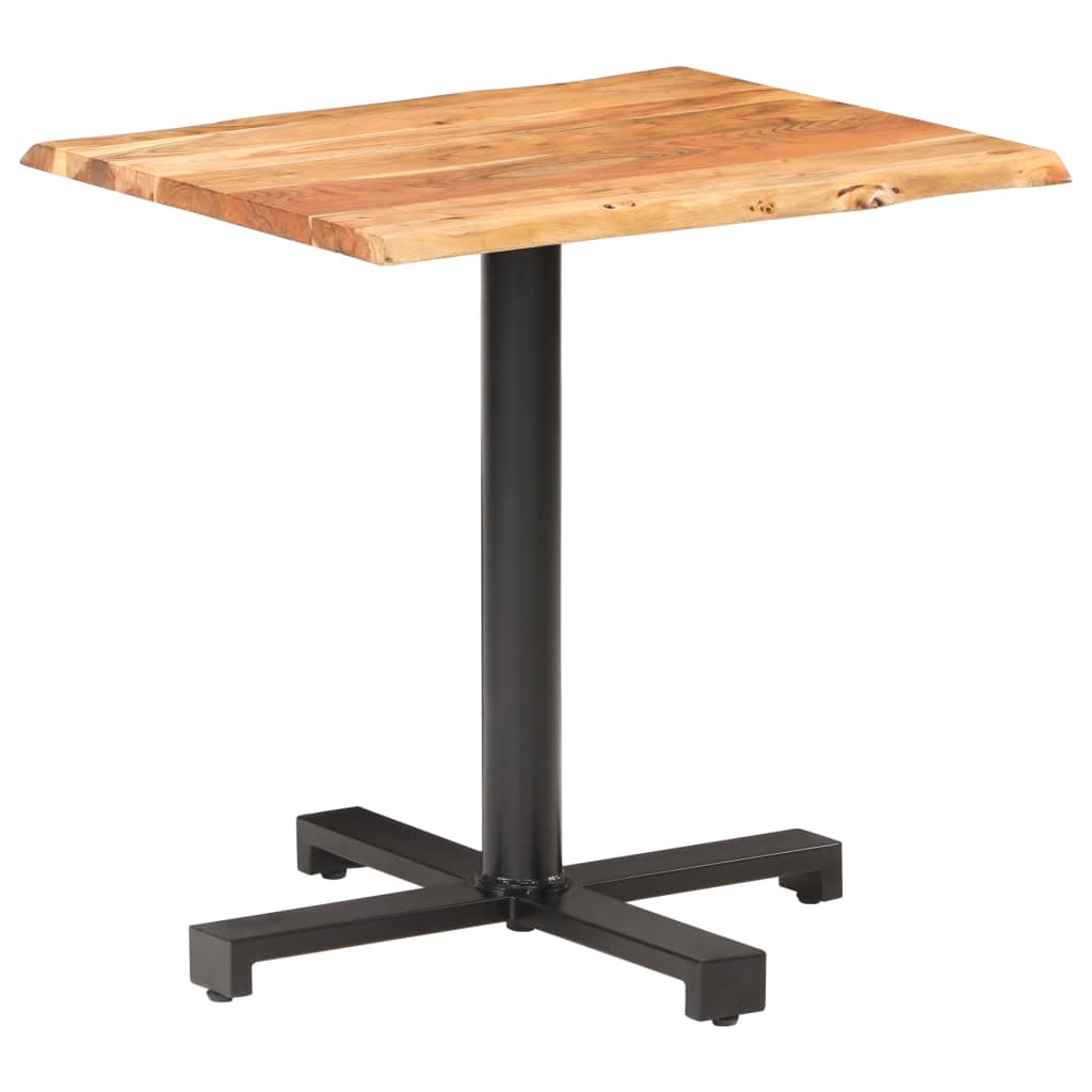 vidaXL Bistro Table with Live Edges 70x70x75 cm Solid Acacia Wood