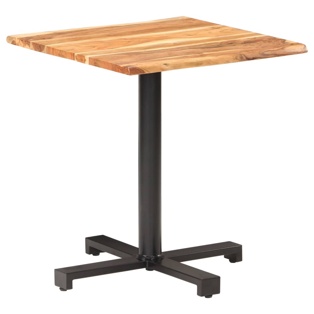 vidaXL Bistro Table with Live Edges 70x70x75 cm Solid Acacia Wood