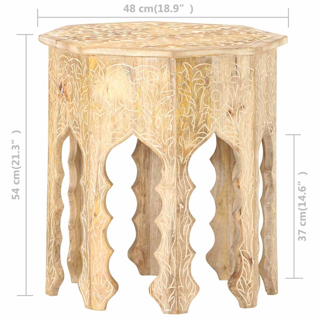 320372 vidaXL Side Table Ø48 cm Solid Mango Wood