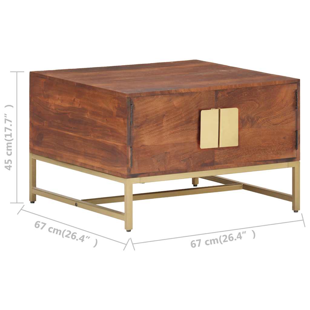 320376 vidaXL Coffee Table Honey Brown 67x67x45 cm Solid Acacia Wood