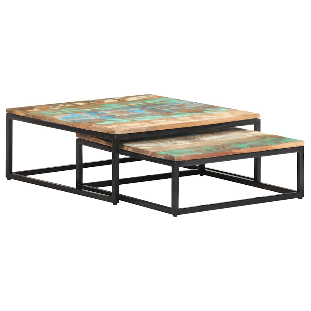 320390 vidaXL Nesting Coffee Tables 2 pcs Solid Reclaimed Wood