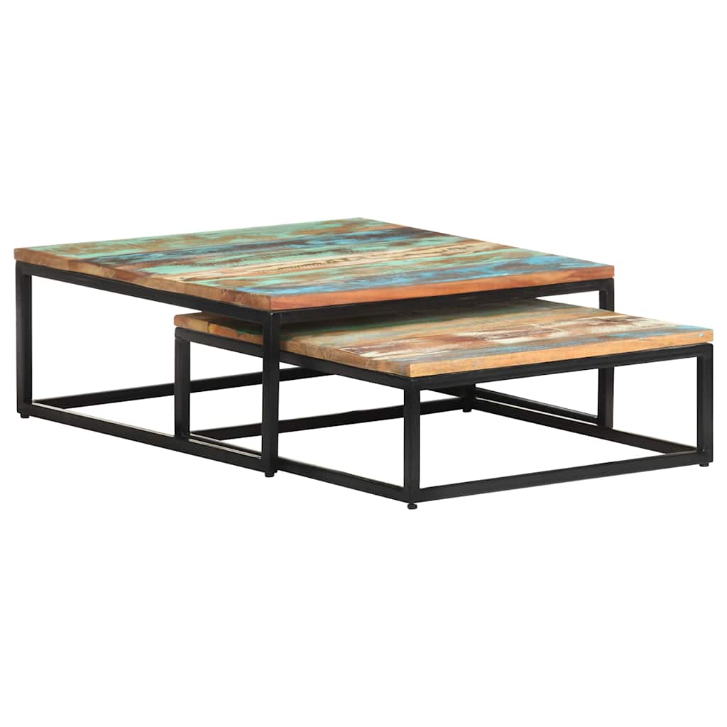 320390 vidaXL Nesting Coffee Tables 2 pcs Solid Reclaimed Wood