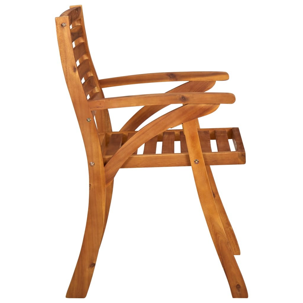 Garden Chair | Set of 3 | Brown | Solid Acacia wood | Medium