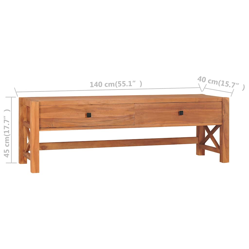 325267 vidaXL TV Cabinet 140x40x45 cm Teak Wood