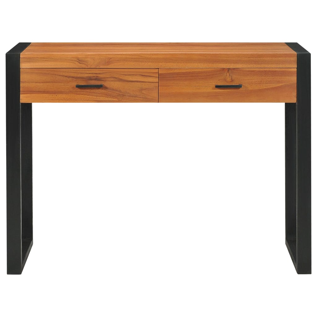 Desk with 2 Drawers 100x40x75 cm Teak Wood