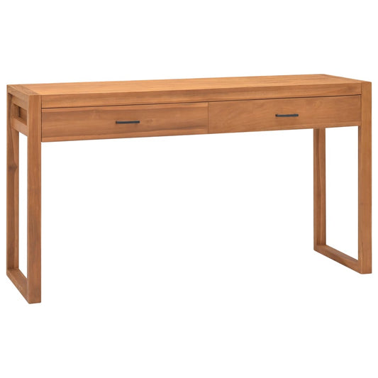 vidaXL Desk with 2 Drawers 140x40x75 cm Teak Wood